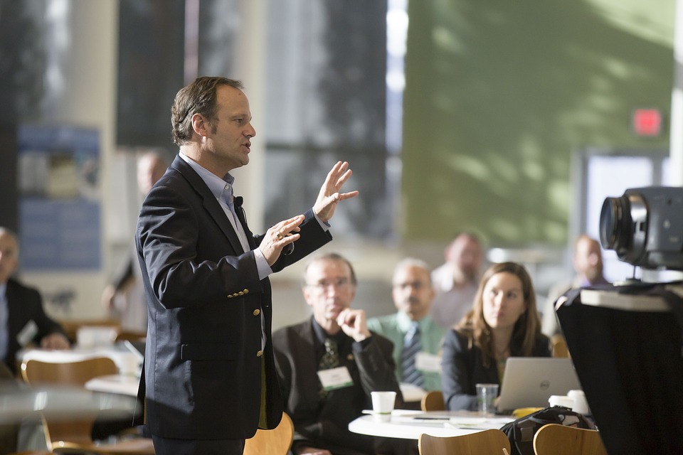 Man speaking at conference