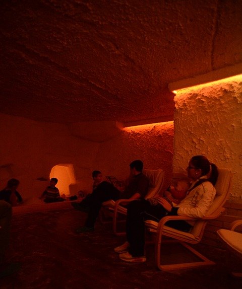 People in salt cave