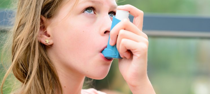 Girl with inhaler