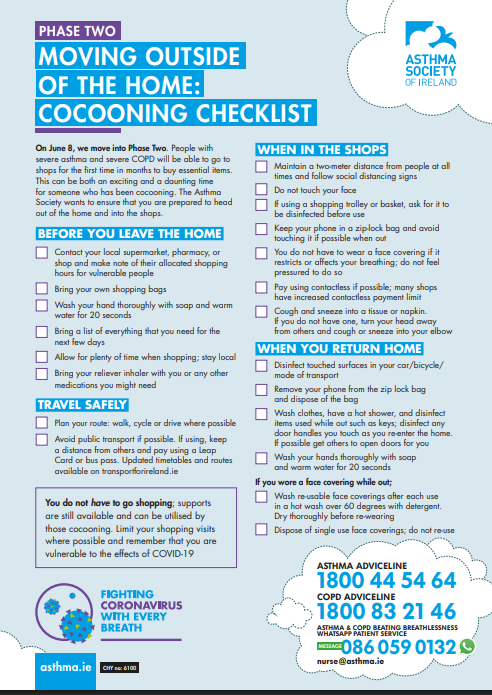 Moving Outside the Home – Cocooning Checklist (COVID-19)