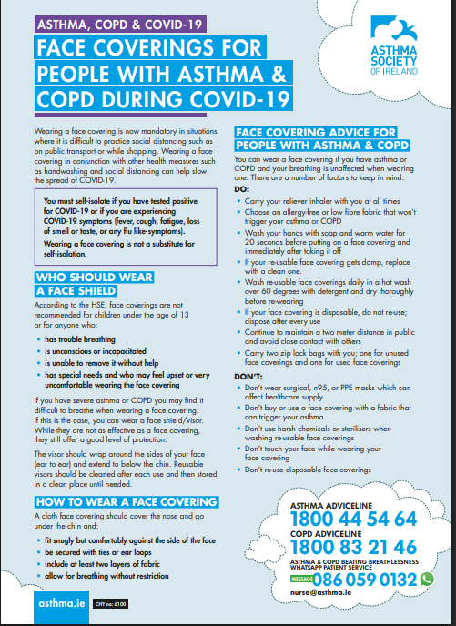 Face Coverings for people with Asthma and COPD During COVID-19